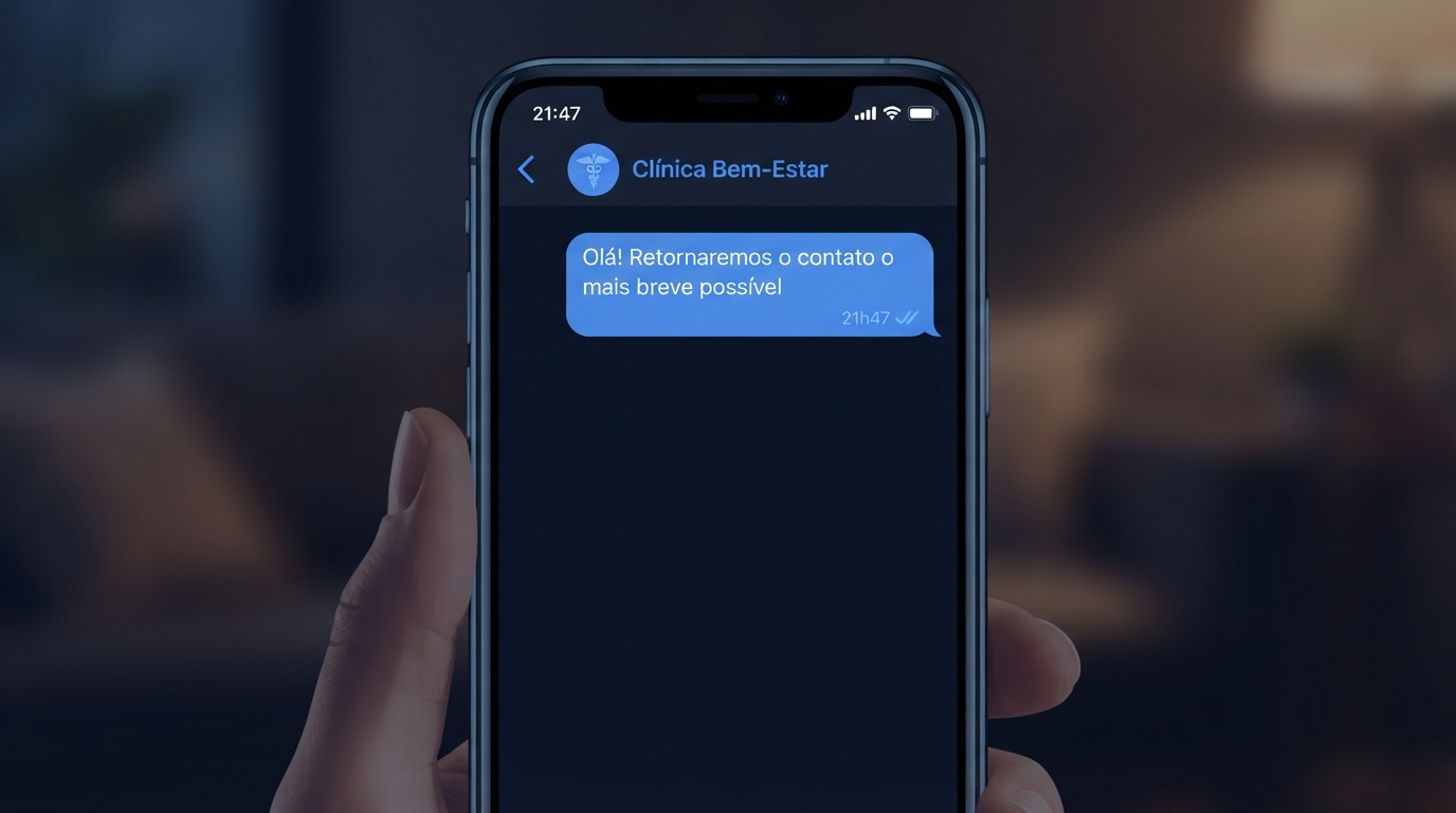 Mensagem automática no WhatsApp da clínica: por que ela perde pacientes
